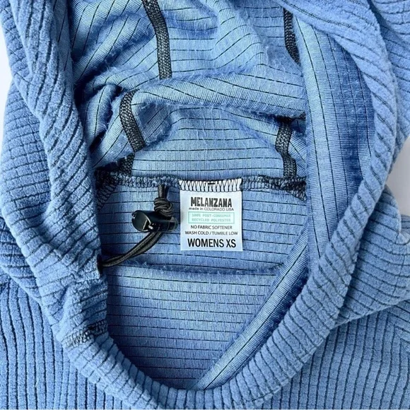 Melanzana Melly Women’s Micro Grid Hoodie V2 in Rain Blue XS - Picture 4 of 6